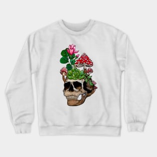 Skull Plant Flowers Mushroom T-shirt Crewneck Sweatshirt